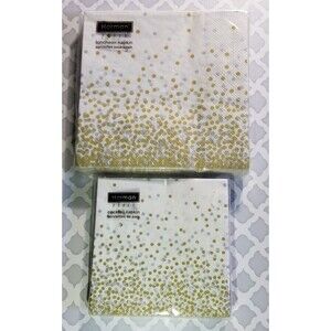 Confetti Metallic Napkins Luncheon & Cocktail Sizes Gold & Silver Party Holiday